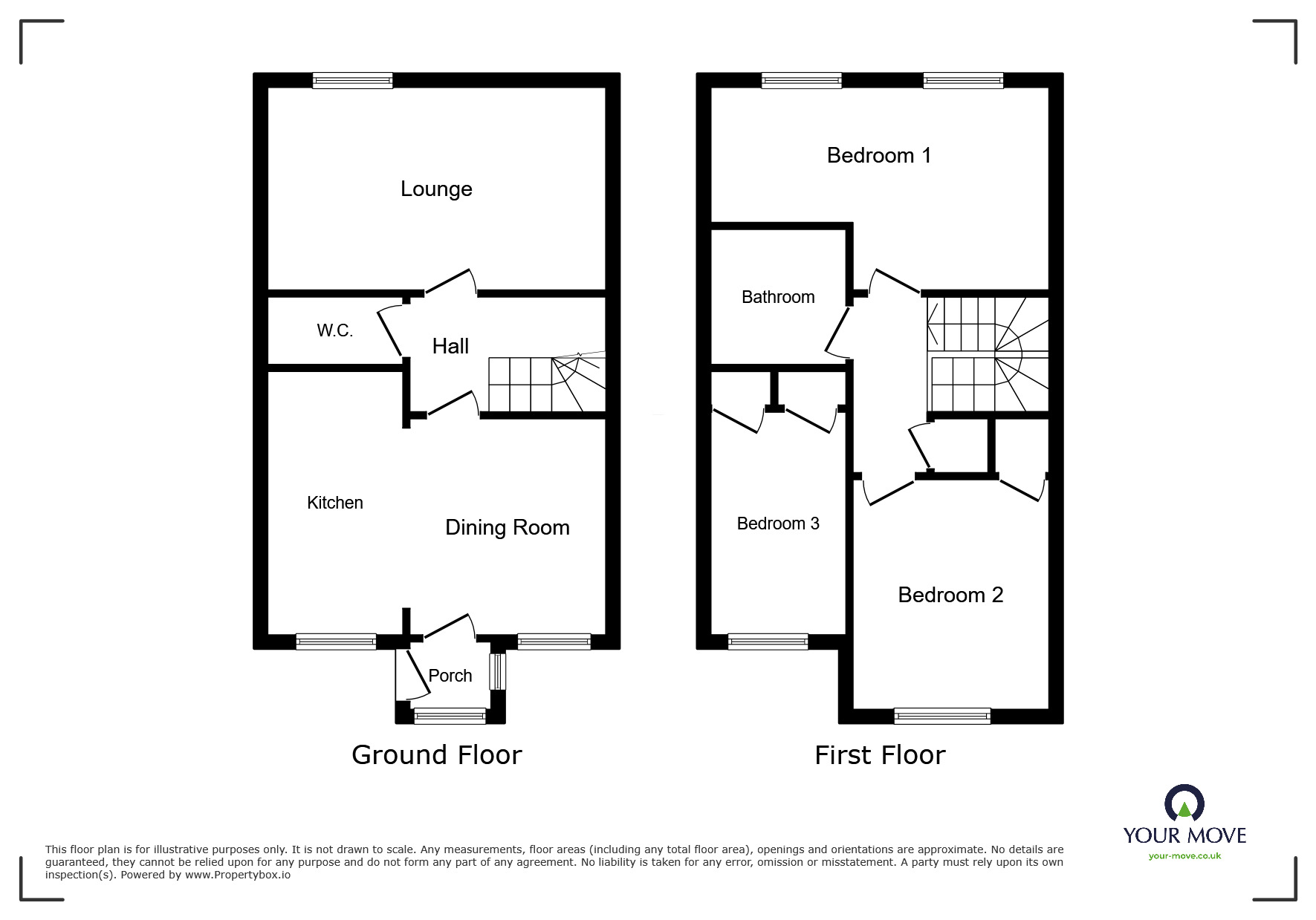 Floorplan of 3 bedroom Mid Terrace House for sale, Bankfield, Skelmersdale, Lancashire, WN8