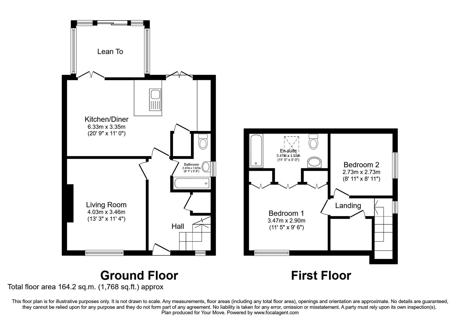 Floorplan of 2 bedroom Semi Detached Bungalow for sale, Spencers Lane, Skelmersdale, Lancashire, WN8