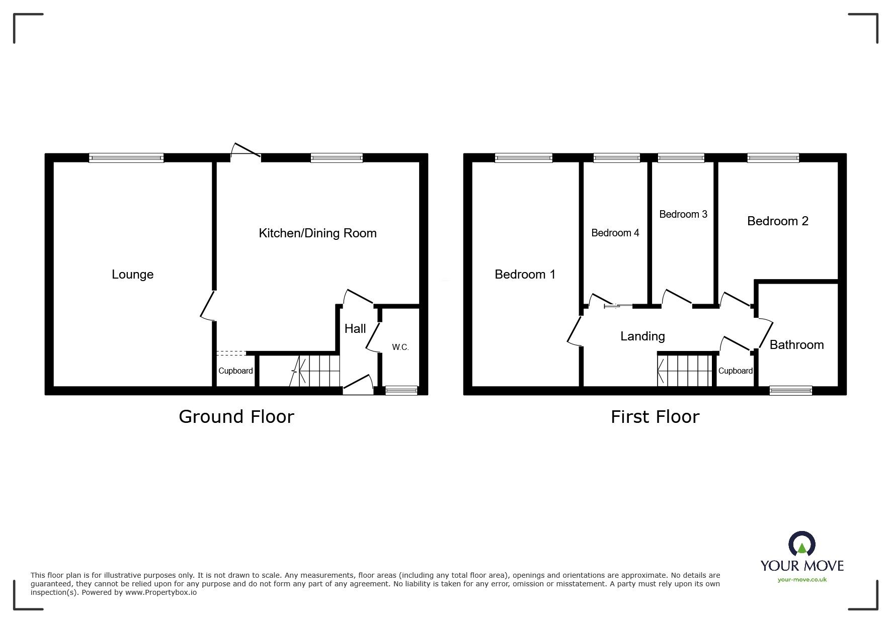 Floorplan of 4 bedroom Mid Terrace House for sale, Ennerdale, Skelmersdale, Lancashire, WN8
