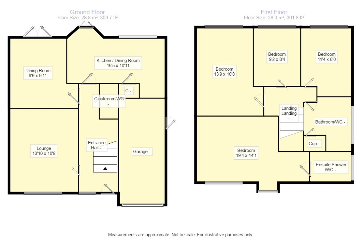 Floorplan of 4 bedroom Detached House for sale, Fieldview, Upholland, Lancashire, WN8