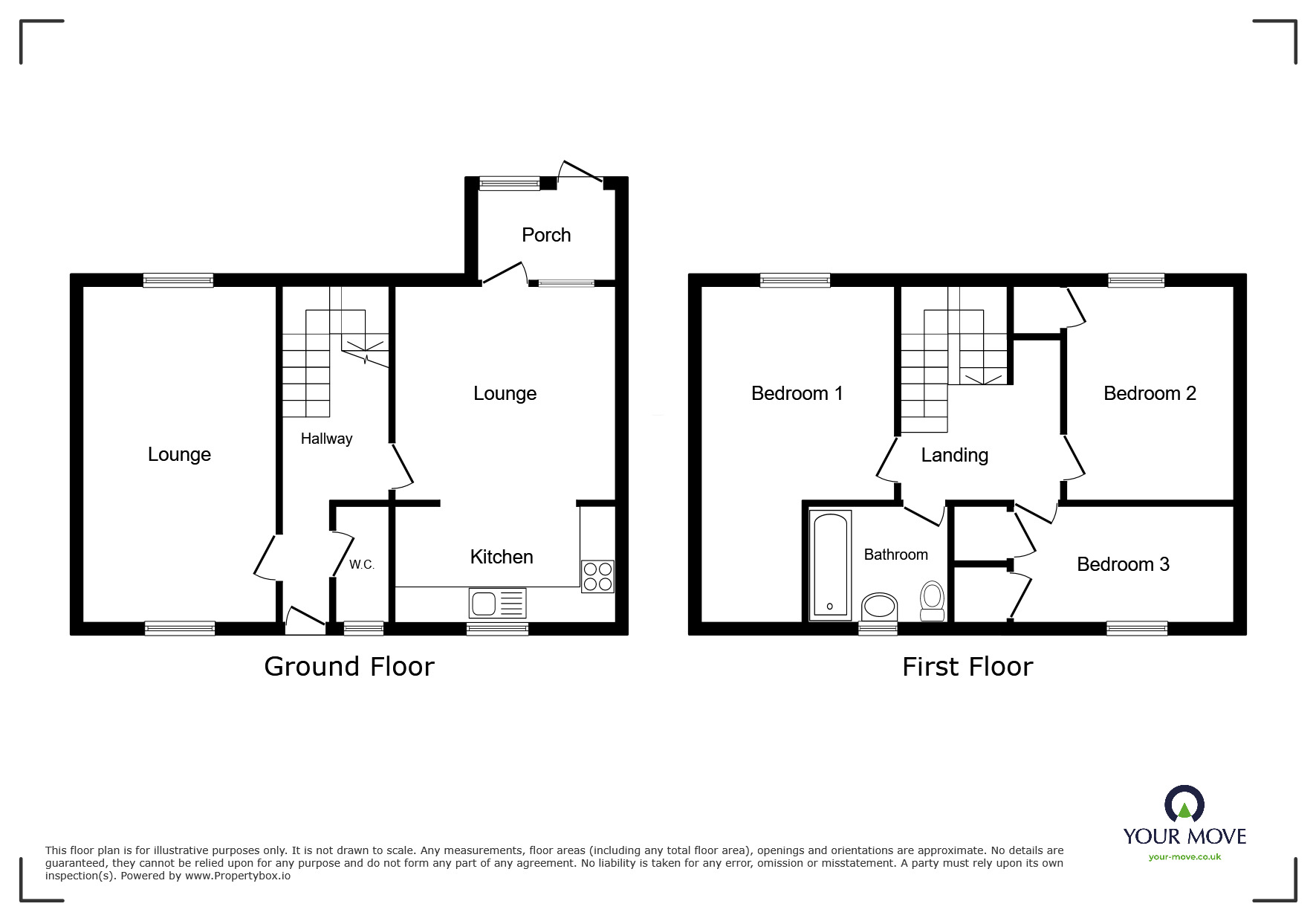 Floorplan of 3 bedroom Mid Terrace House for sale, Bearncroft, Skelmersdale, Lancashire, WN8