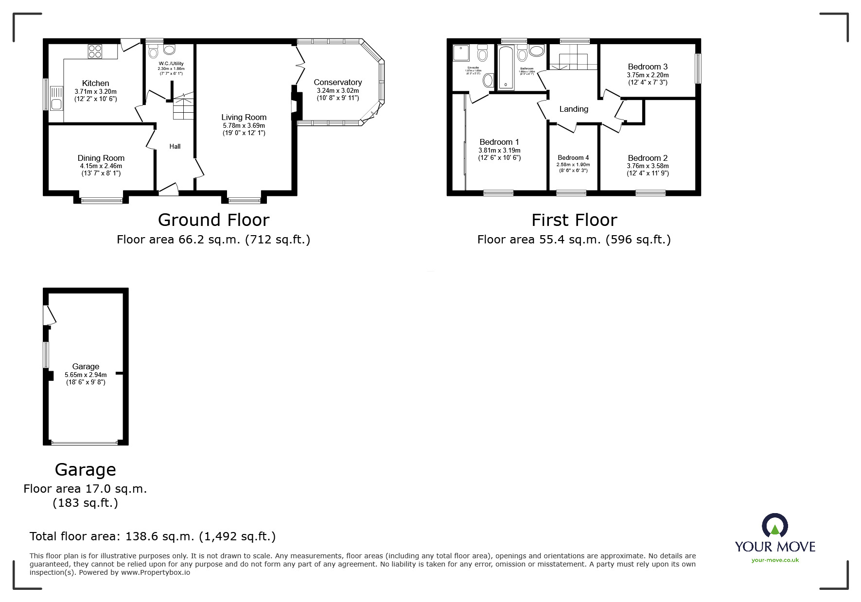 Floorplan of 4 bedroom Detached House for sale, Derby Road, Skelmersdale, Lancashire, WN8