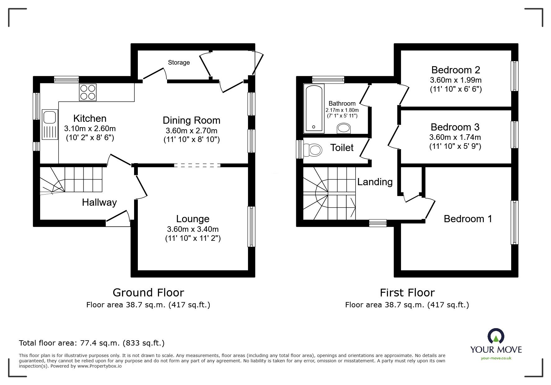 Floorplan of 3 bedroom Mid Terrace House for sale, Alderley, Skelmersdale, Lancashire, WN8