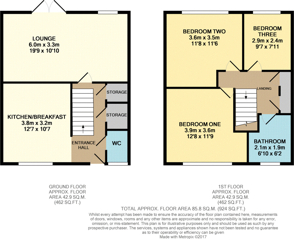 Floorplan of 3 bedroom Semi Detached House for sale, Manfield, Skelmersdale, Lancashire, WN8