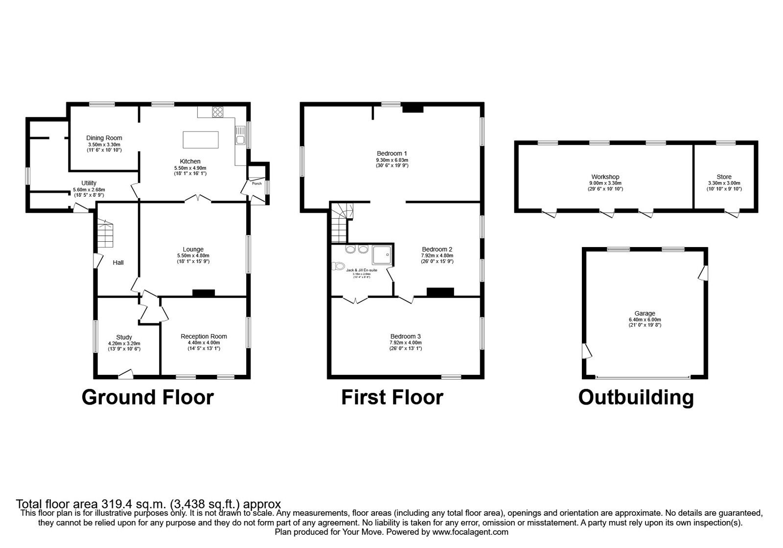 Floorplan of 4 bedroom Detached House for sale, Back Lane, Longton, Lancashire, PR4
