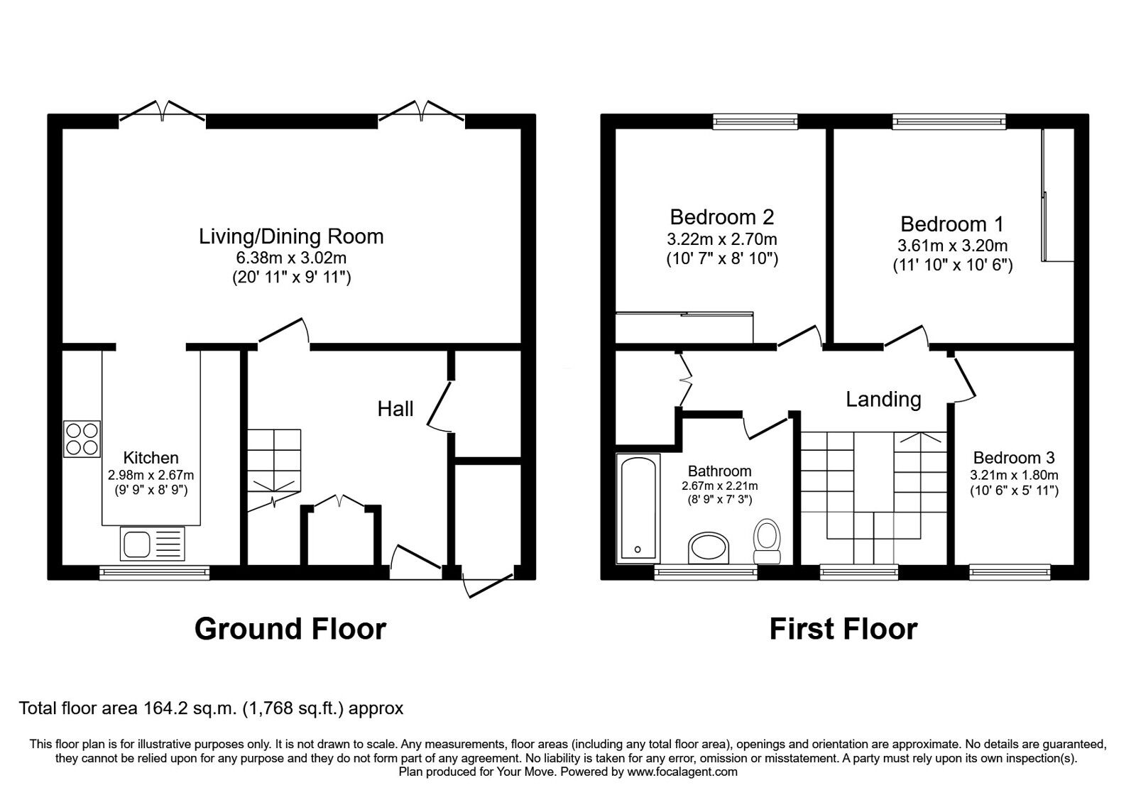 Floorplan of 3 bedroom Mid Terrace House for sale, Wolverton, Skelmersdale, Lancashire, WN8