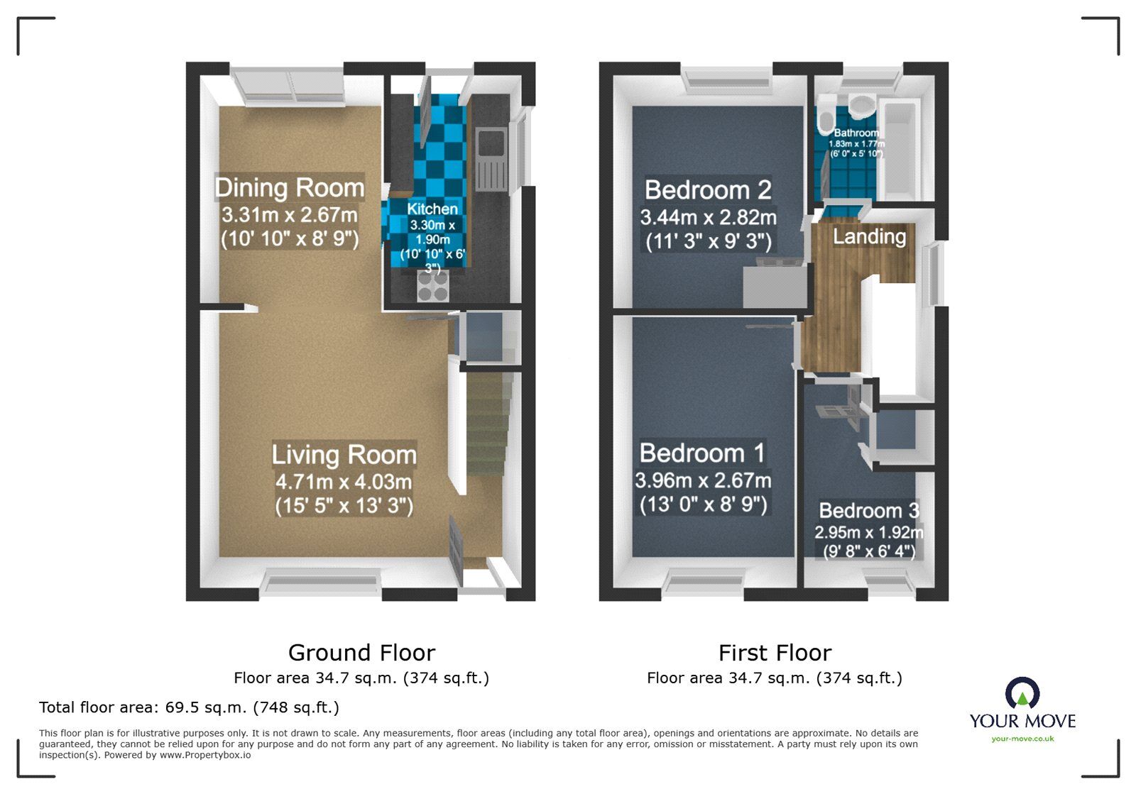 Floorplan of 3 bedroom Semi Detached House for sale, Foxfold, Skelmersdale, Lancashire, WN8