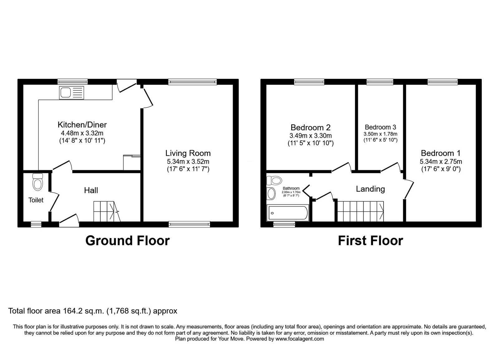 Floorplan of 3 bedroom End Terrace House for sale, Falkland, Skelmersdale, WN8