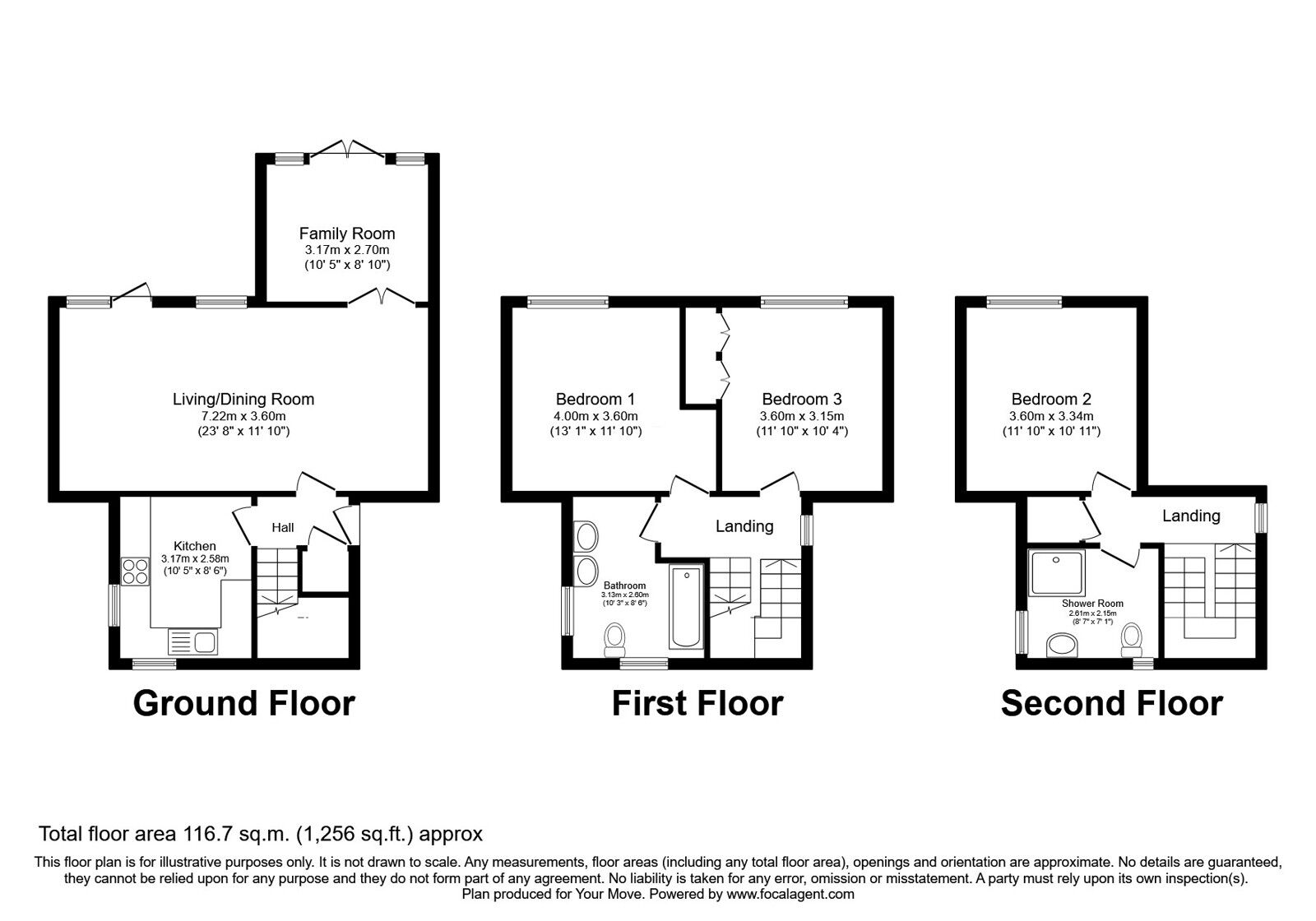 Floorplan of 3 bedroom End Terrace House for sale, Acregate, Skelmersdale, Lancashire, WN8