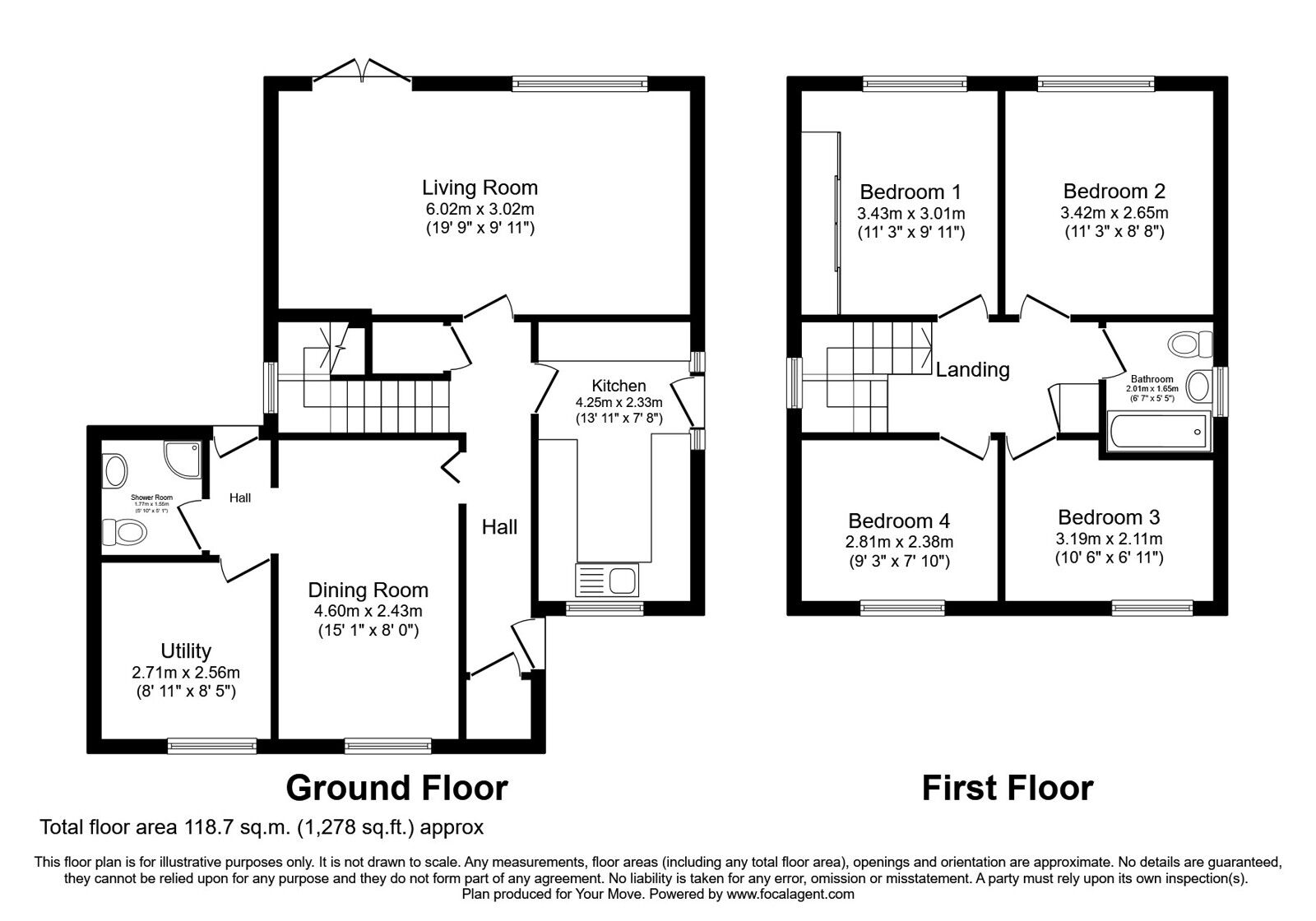 Floorplan of 4 bedroom Detached House for sale, Victoria Park, Skelmersdale, Lancashire, WN8