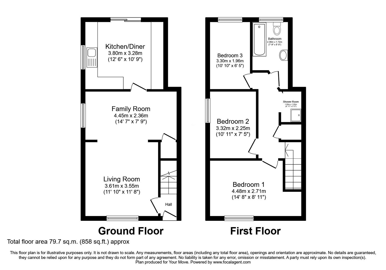 Floorplan of 3 bedroom End Terrace House for sale, Ormskirk Road, Upholland, Lancashire, WN8