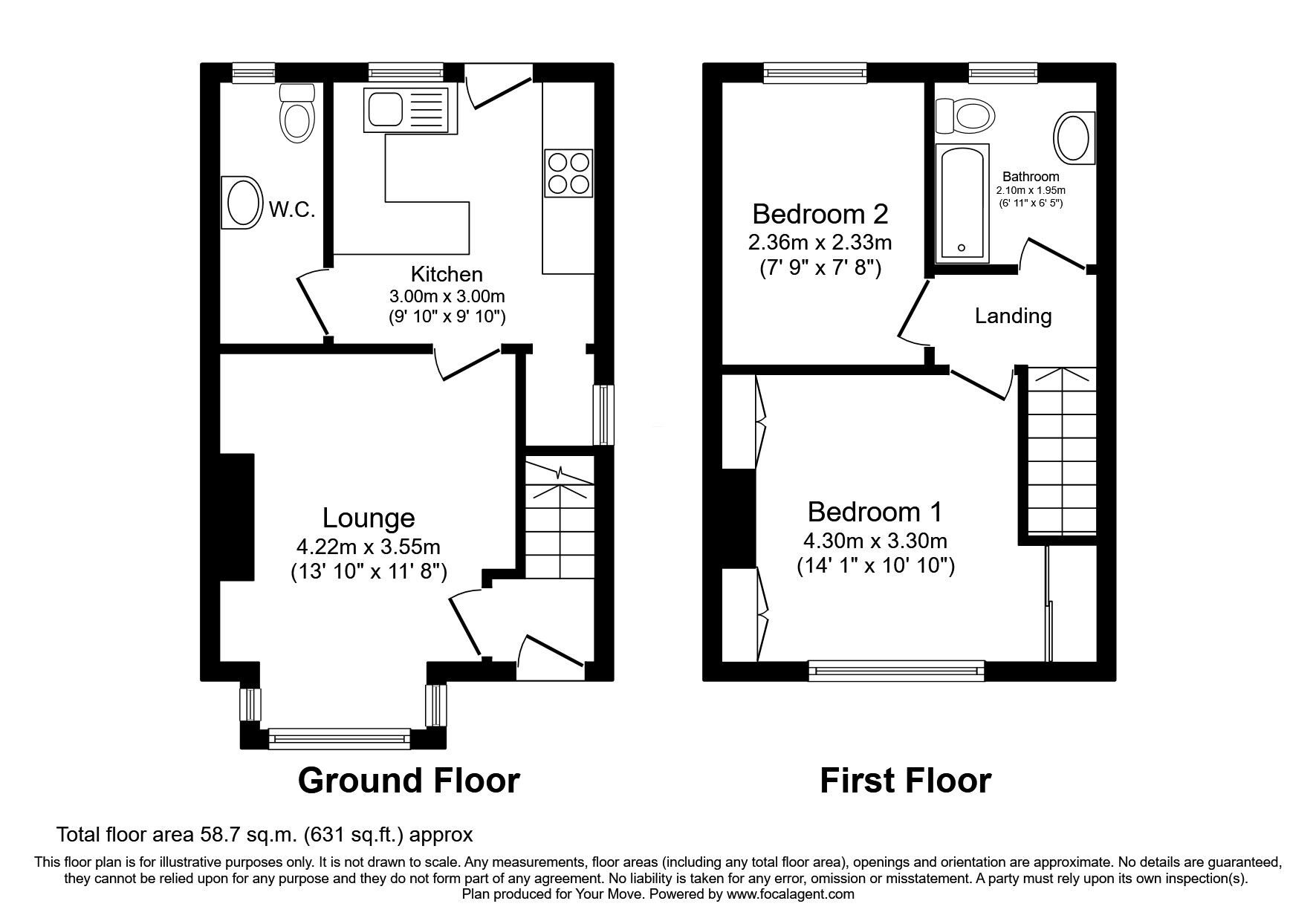 Floorplan of 2 bedroom End Terrace House for sale, High Street, Skelmersdale, Lancashire, WN8