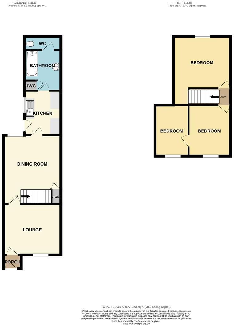Floorplan of 3 bedroom Mid Terrace House for sale, Liverpool Road, Skelmersdale, Lancashire, WN8