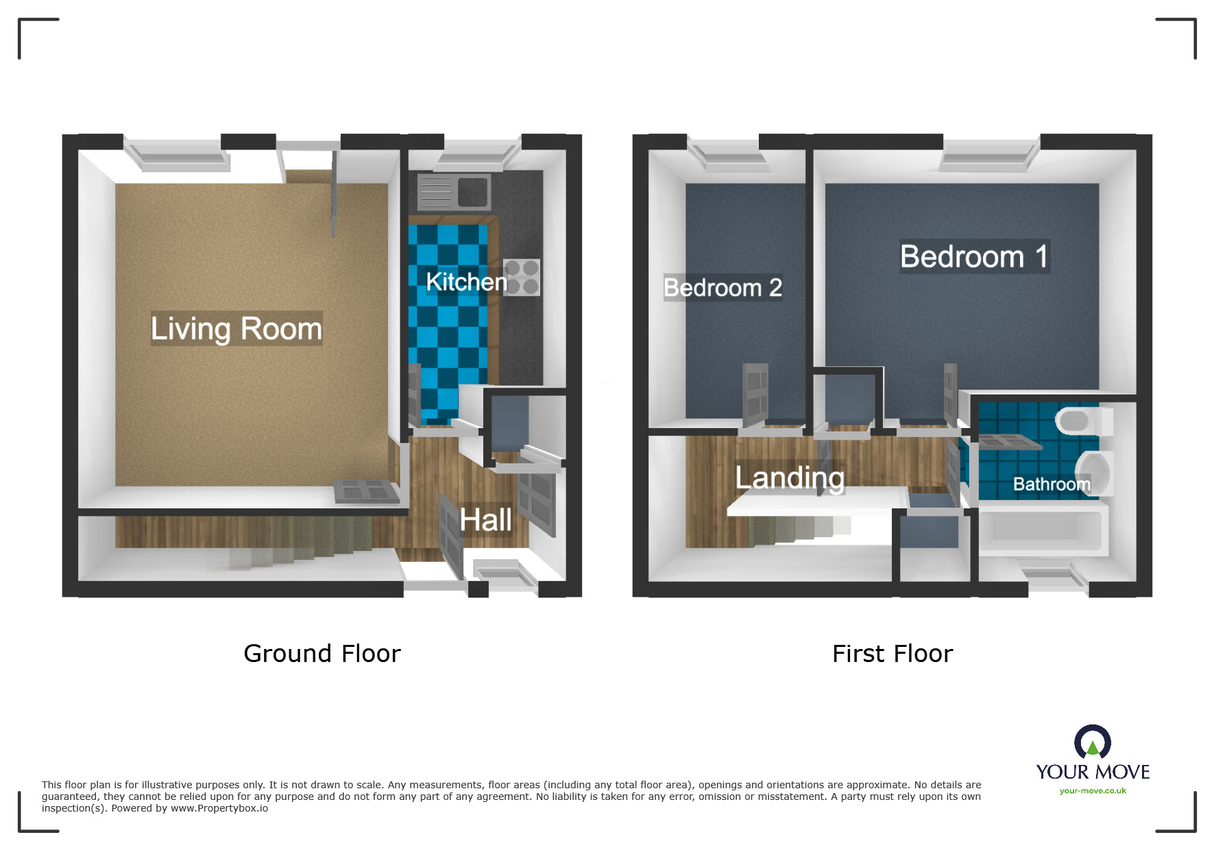 Floorplan of 2 bedroom Mid Terrace House to rent, Elmstead, Skelmersdale, Lancashire, WN8
