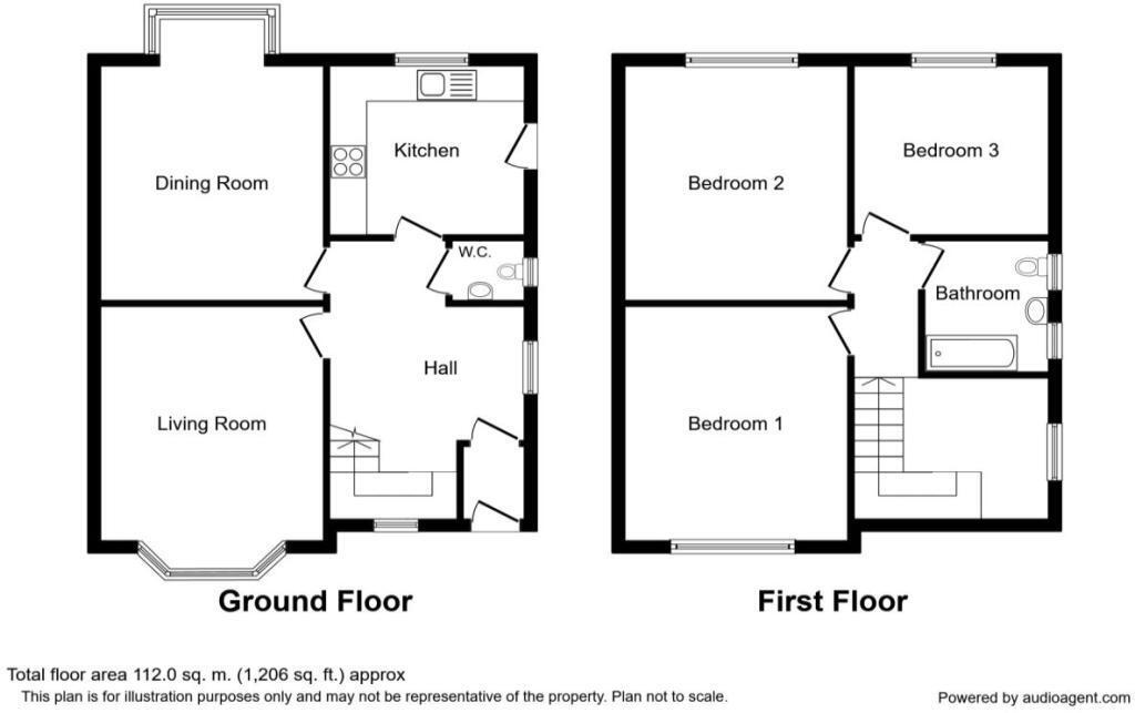 Floorplan of 3 bedroom Detached House for sale, Ormskirk Road, Skelmersdale, Lancashire, WN8