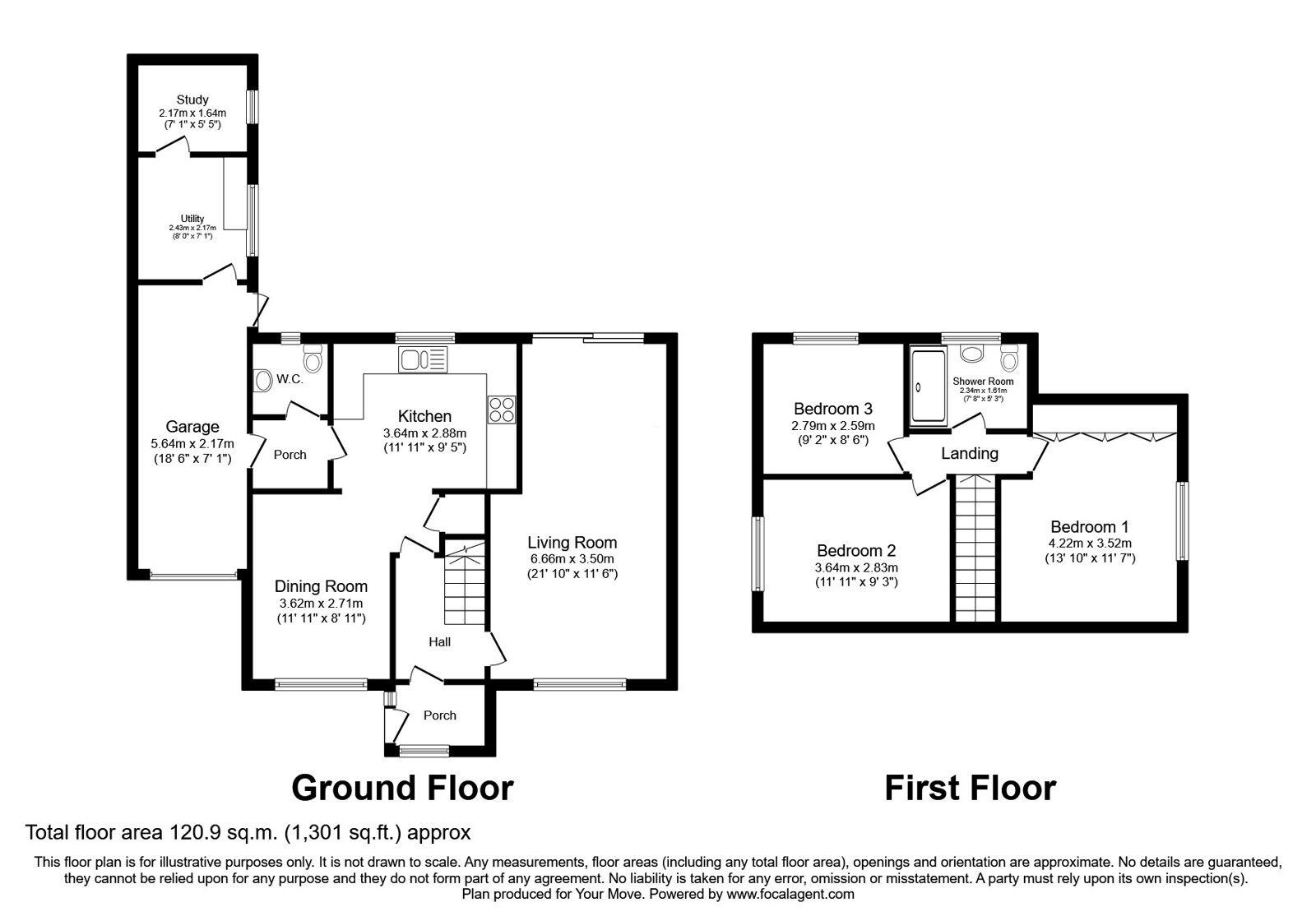 Floorplan of 3 bedroom Detached House for sale, Spencers Lane, Skelmersdale, Lancashire, WN8