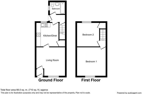 Floorplan of 2 bedroom Mid Terrace House for sale, Clayton Street, Skelmersdale, Lancashire, WN8