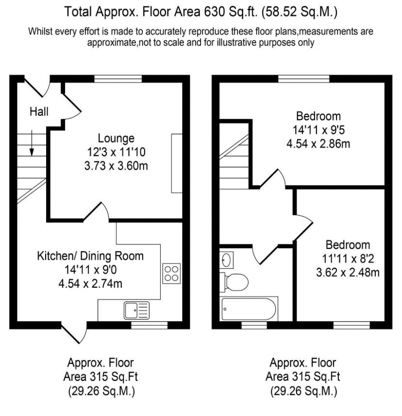 Floorplan of 2 bedroom Mid Terrace House for sale, Ormond Avenue, Westhead, Lancashire, L40