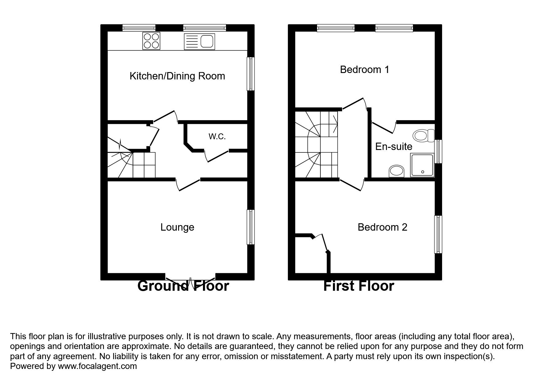 Floorplan of 2 bedroom House to rent, Melville Gardens, Sarisbury Green, Southampton, SO31