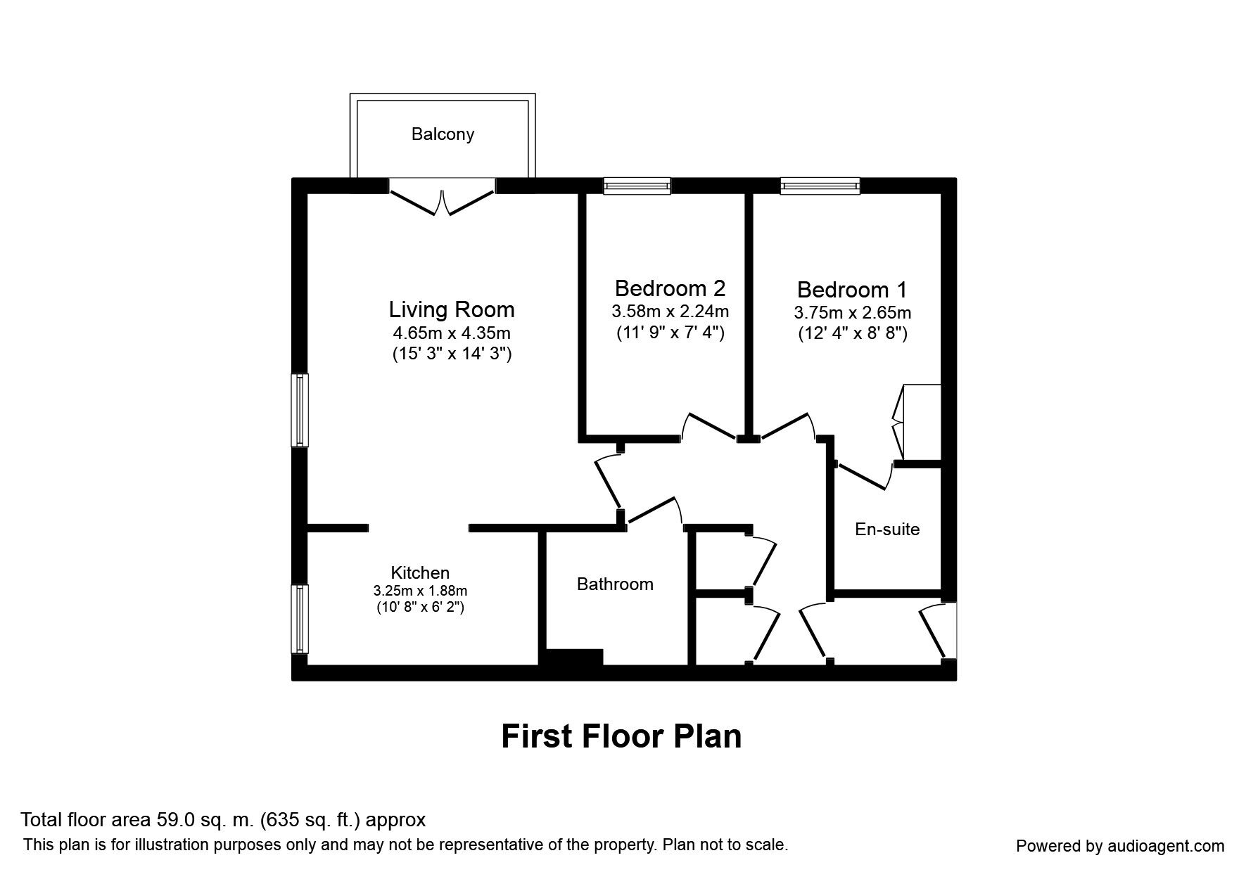 Floorplan of 2 bedroom Flat to rent, Whites Way, Hedge End, Southampton, SO30