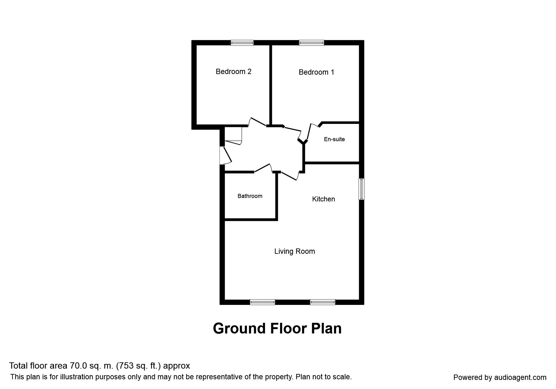 Floorplan of 2 bedroom  Flat to rent, Gloucester Drive, Sarisbury Green, Southampton, SO31