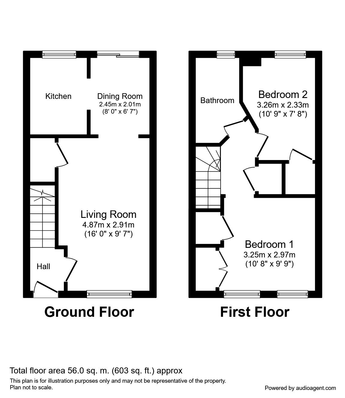 Floorplan of 2 bedroom Mid Terrace House to rent, Caraway, Whiteley, Hampshire, PO15