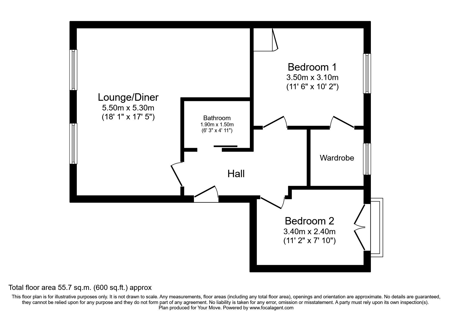 Floorplan of 2 bedroom Flat to rent, St. Michaels Street, Southampton, SO14