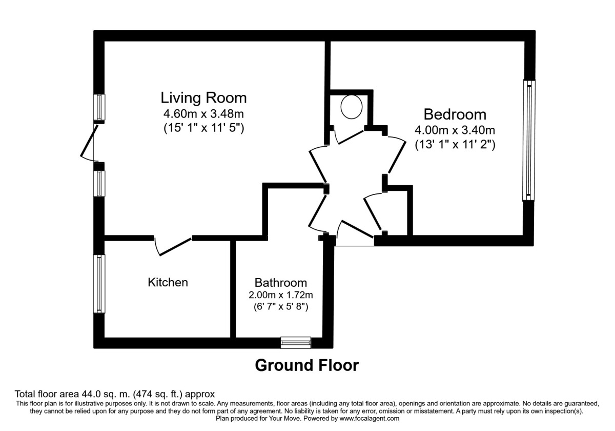 Floorplan of 1 bedroom Flat to rent, Brunel Road, Southampton, SO15