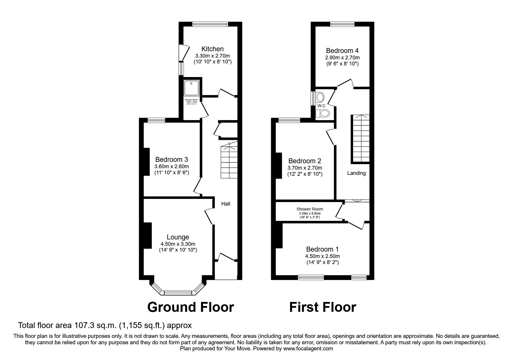 Floorplan of 4 bedroom Mid Terrace House to rent, Woodside Road, Southampton, SO17