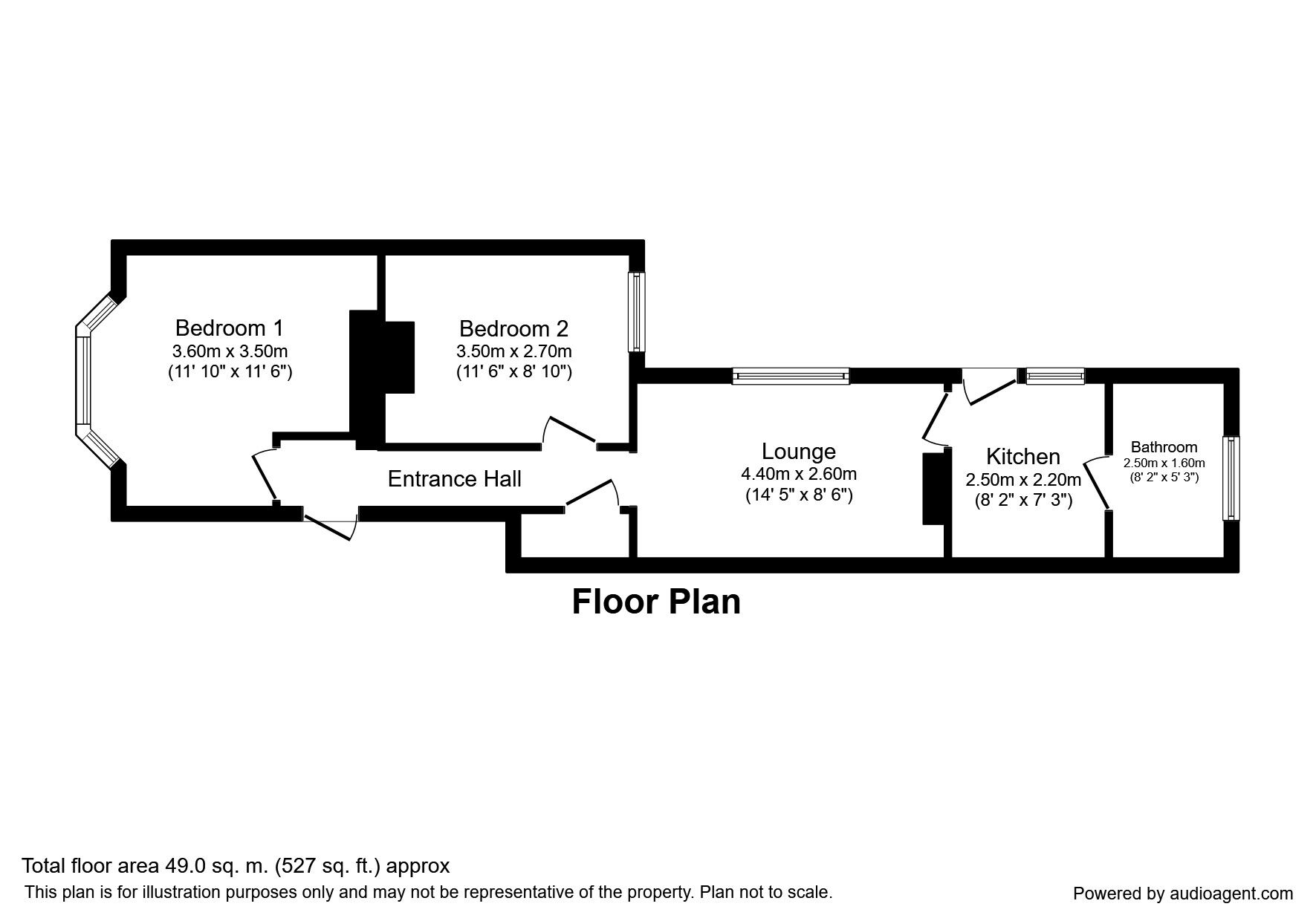 Floorplan of 2 bedroom Flat to rent, Forster Road, Southampton, SO14