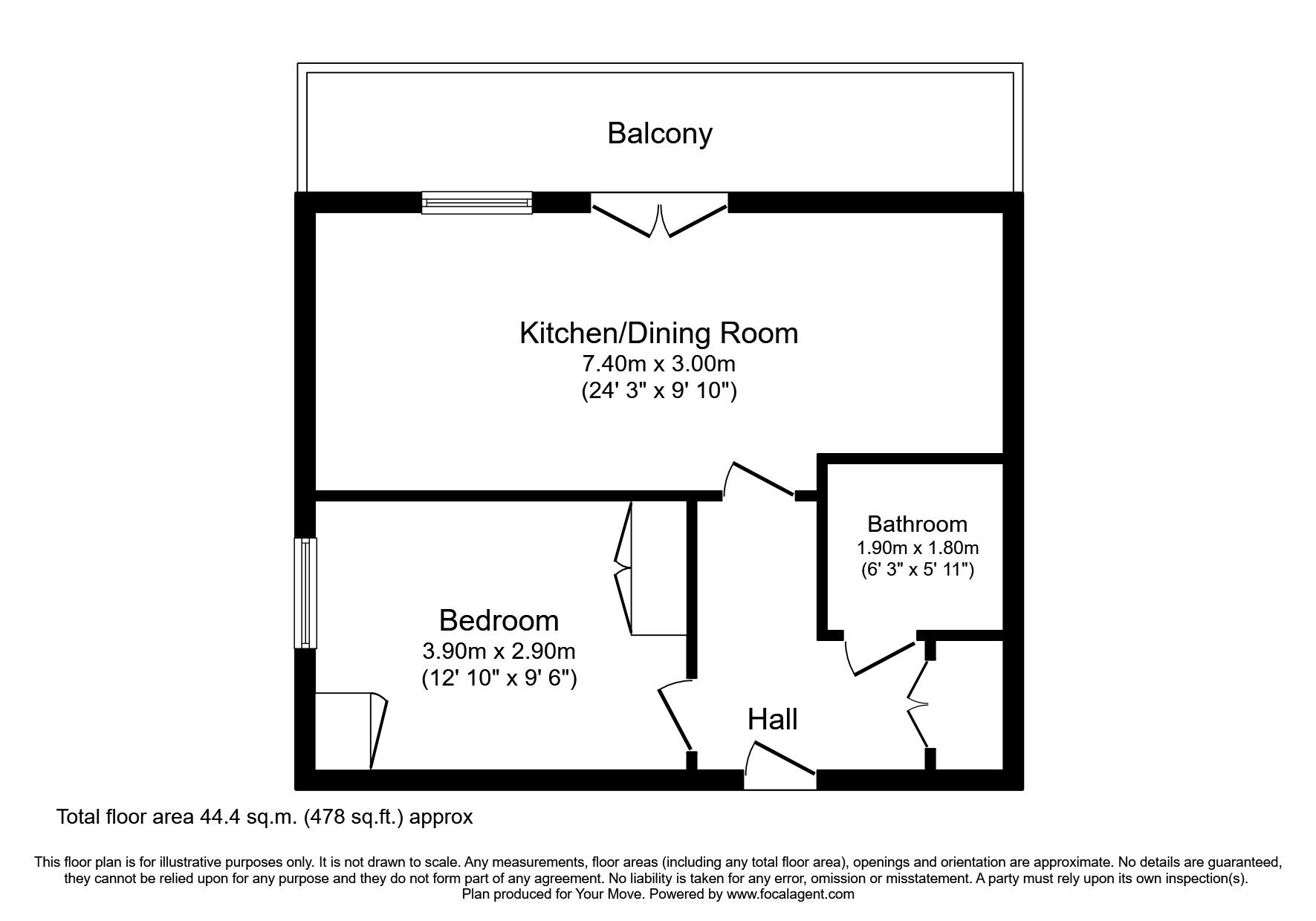 Floorplan of 1 bedroom  Flat to rent, Hanover Buildings, Southampton, SO14