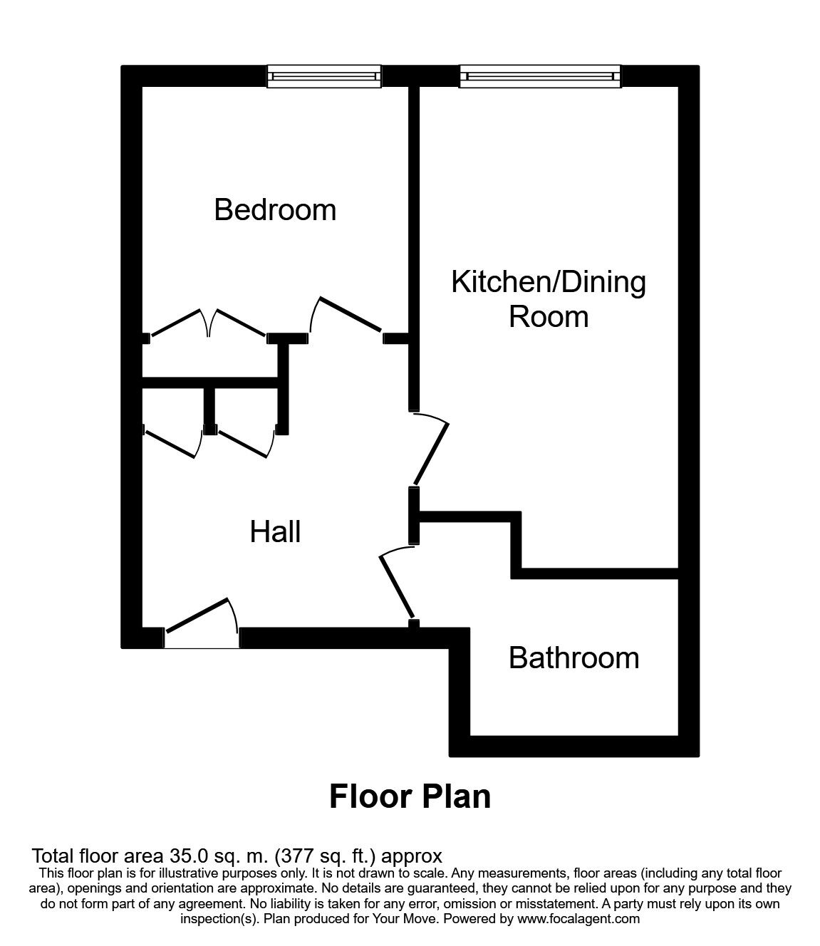 Floorplan of 1 bedroom Flat to rent, Upper Banister Street, Southampton, SO15