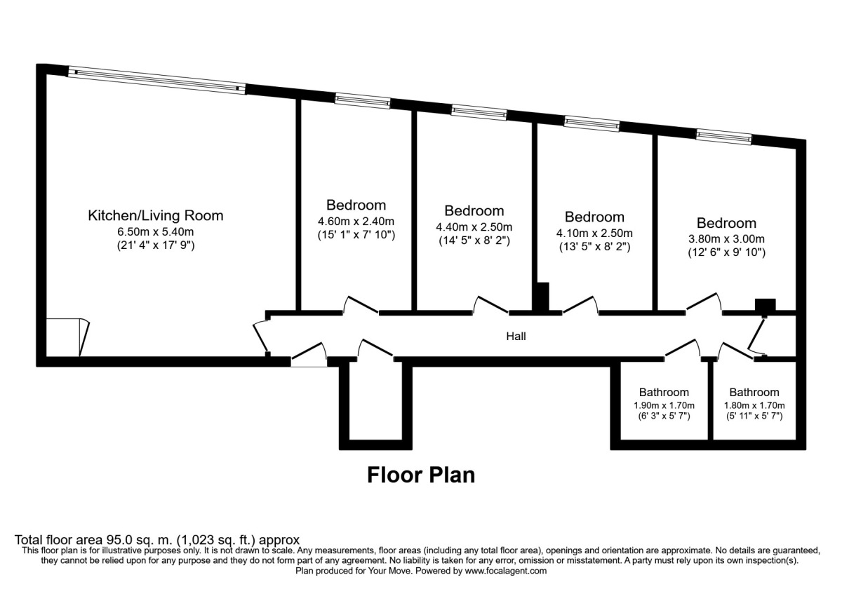 Floorplan of 4 bedroom  Flat to rent, Carlton Place, Southampton, SO15