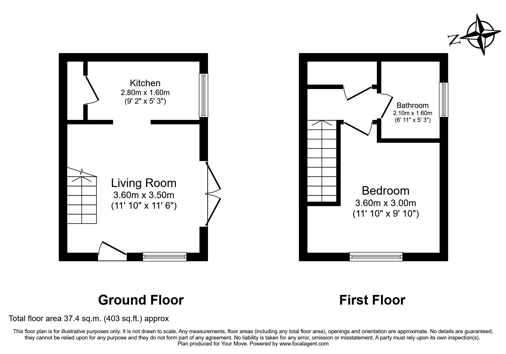 Floorplan of 1 bedroom End Terrace House to rent, Gatcombe, Netley Abbey, Hampshire, SO31