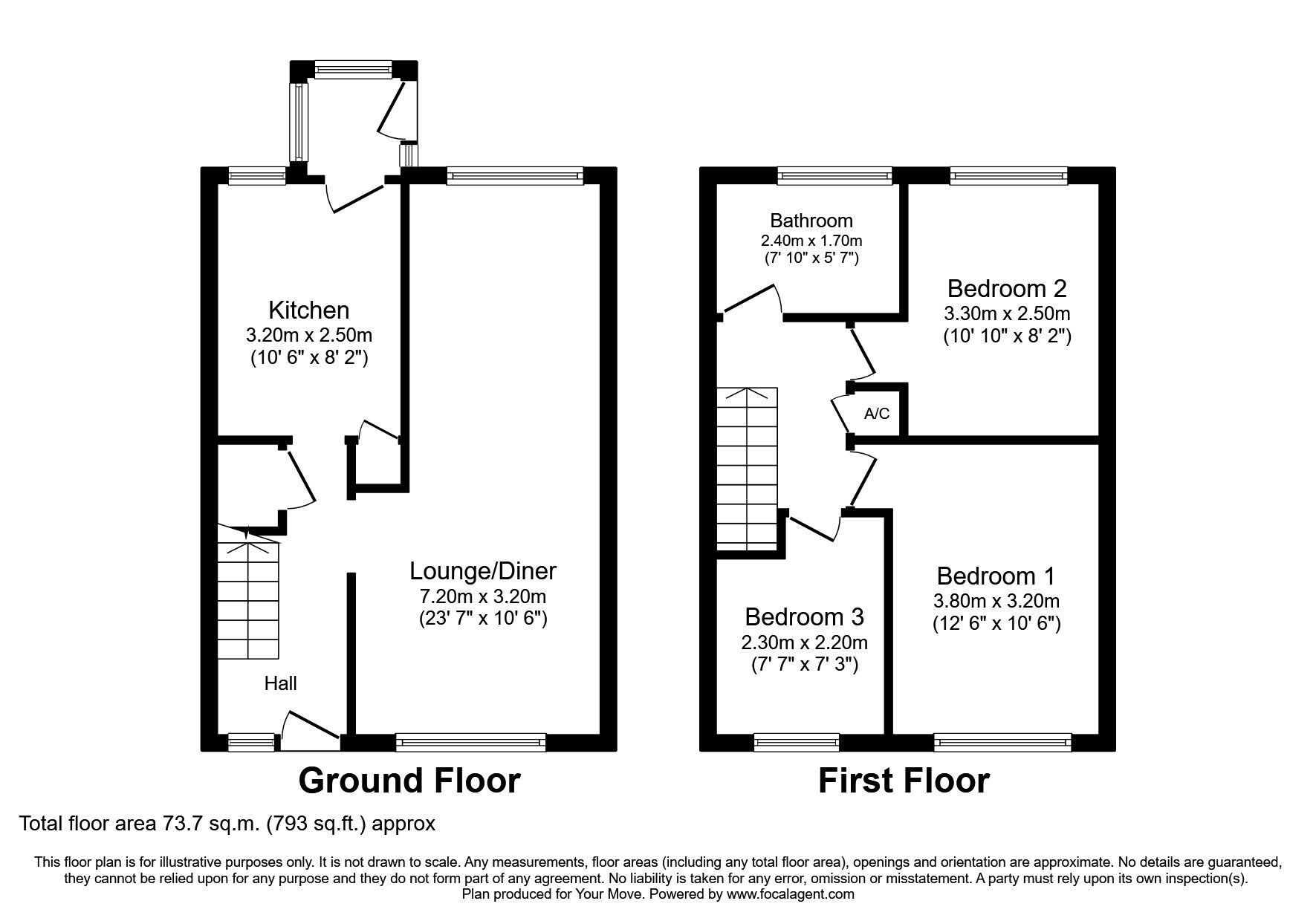 Floorplan of 3 bedroom Mid Terrace House to rent, Coulsdon Road, Hedge End, Hampshire, SO30