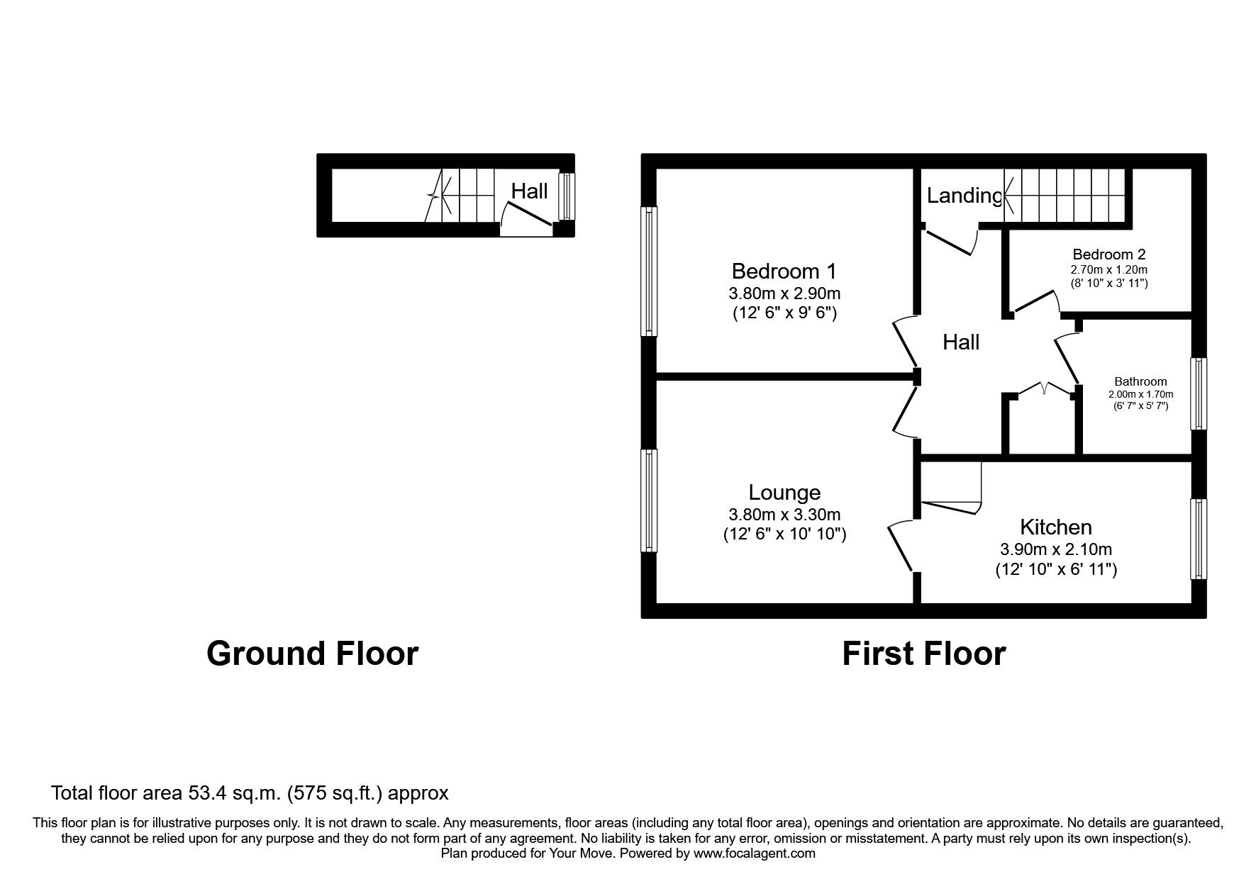Floorplan of 1 bedroom Flat to rent, Lodge Road, Locks Heath, Hampshire, SO31
