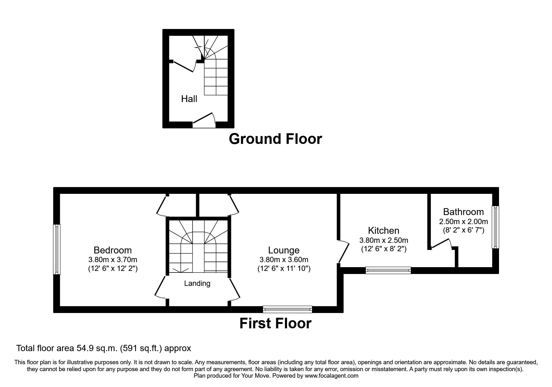 Floorplan of 1 bedroom Flat to rent, Shirley Park Road, Southampton, Hampshire, SO16