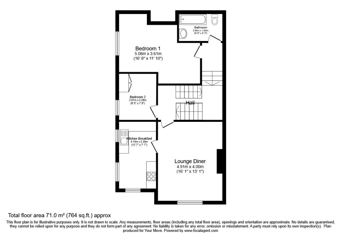 Floorplan of 2 bedroom Flat for sale, Cavendish Grove, Southampton, Hampshire, SO17