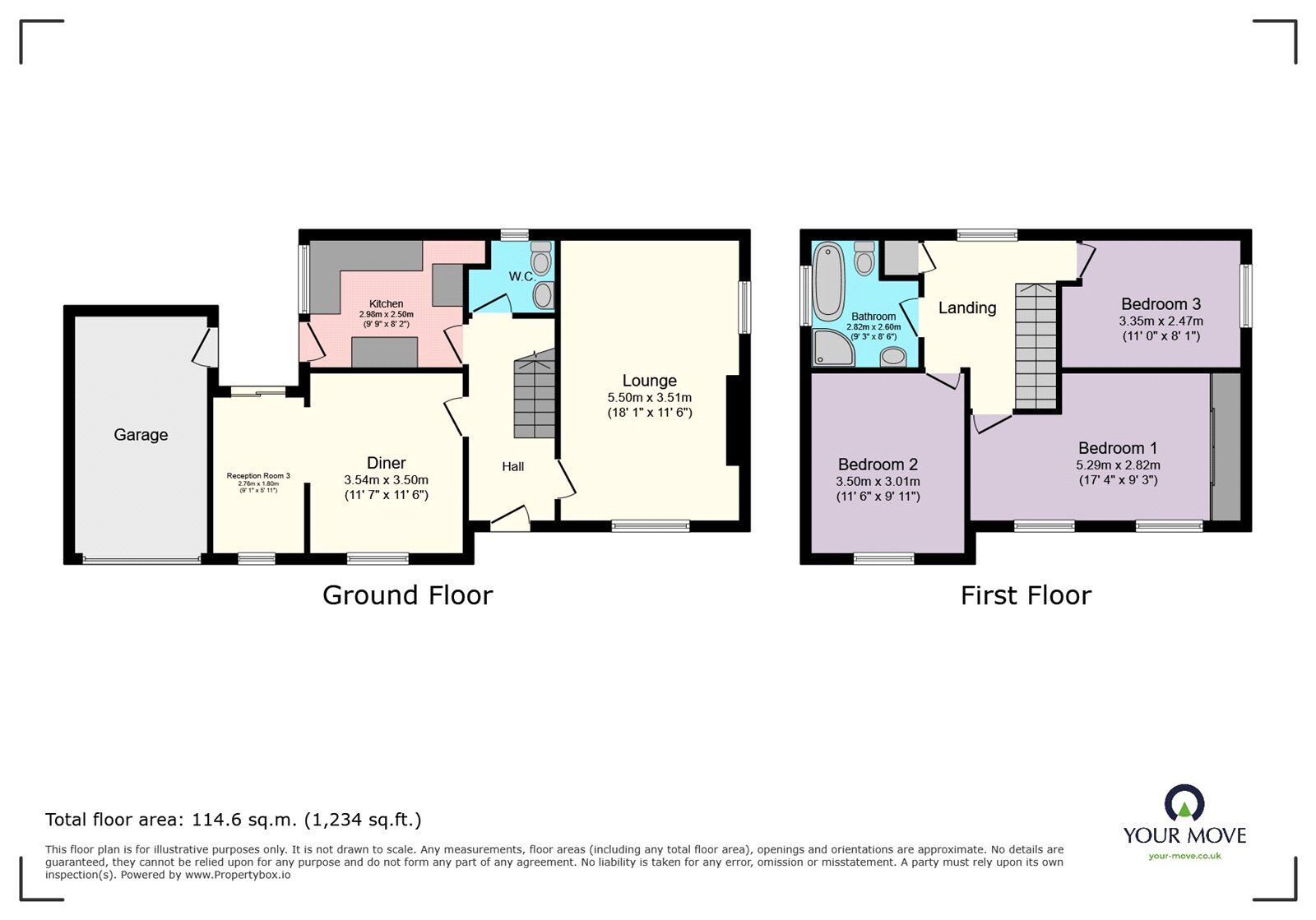 Floorplan of 3 bedroom Detached House for sale, Underwood Close, Southampton, Hampshire, SO16