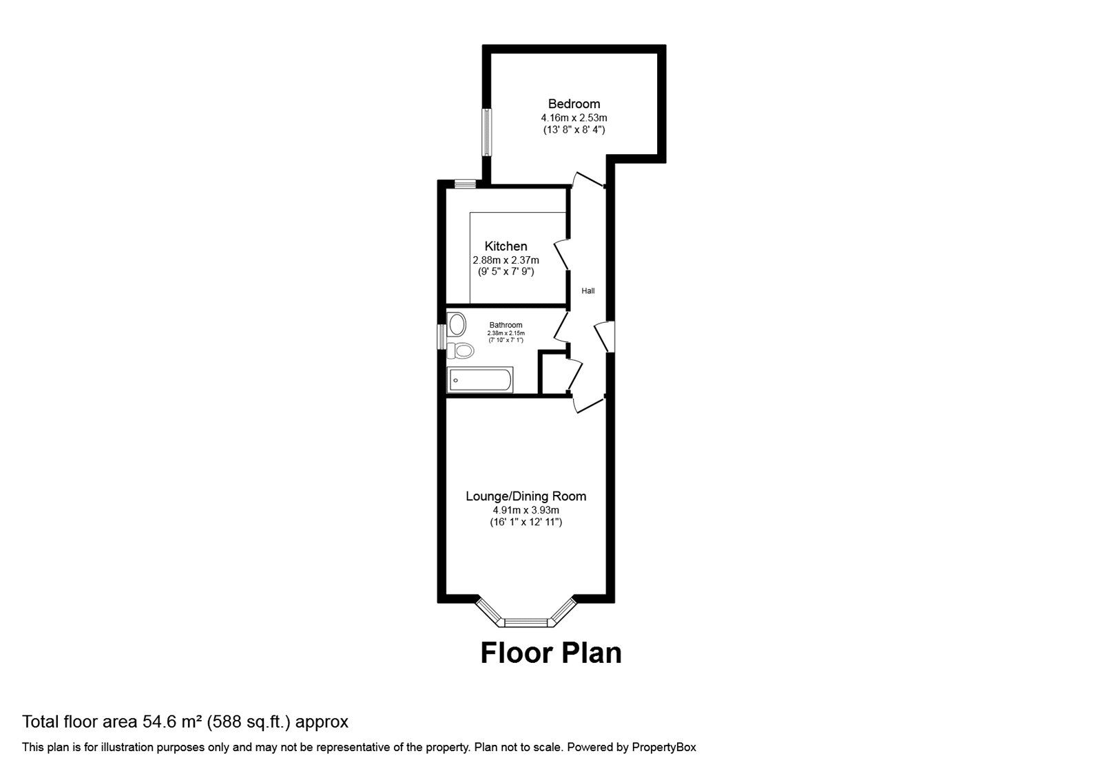 Floorplan of 1 bedroom Flat for sale, Sussex Street, Winchester, Hampshire, SO23