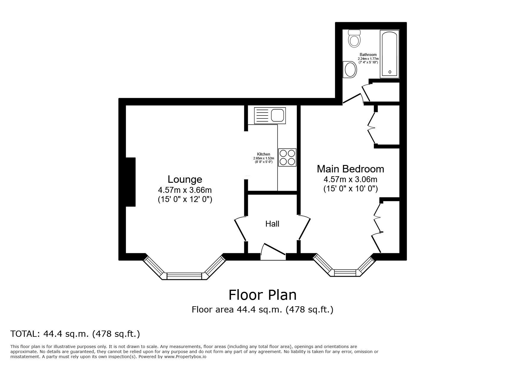 Floorplan of 1 bedroom  Flat for sale, Bursledon Road, Southampton, Hampshire, SO19