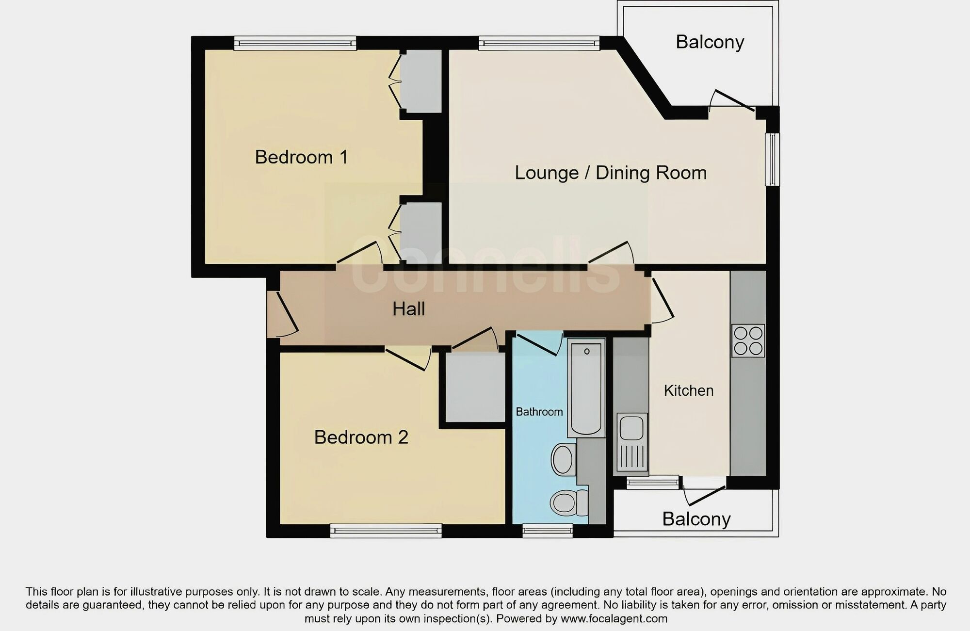 Floorplan of 2 bedroom Flat to rent, Evenlode Road, Southampton, Hampshire, SO16