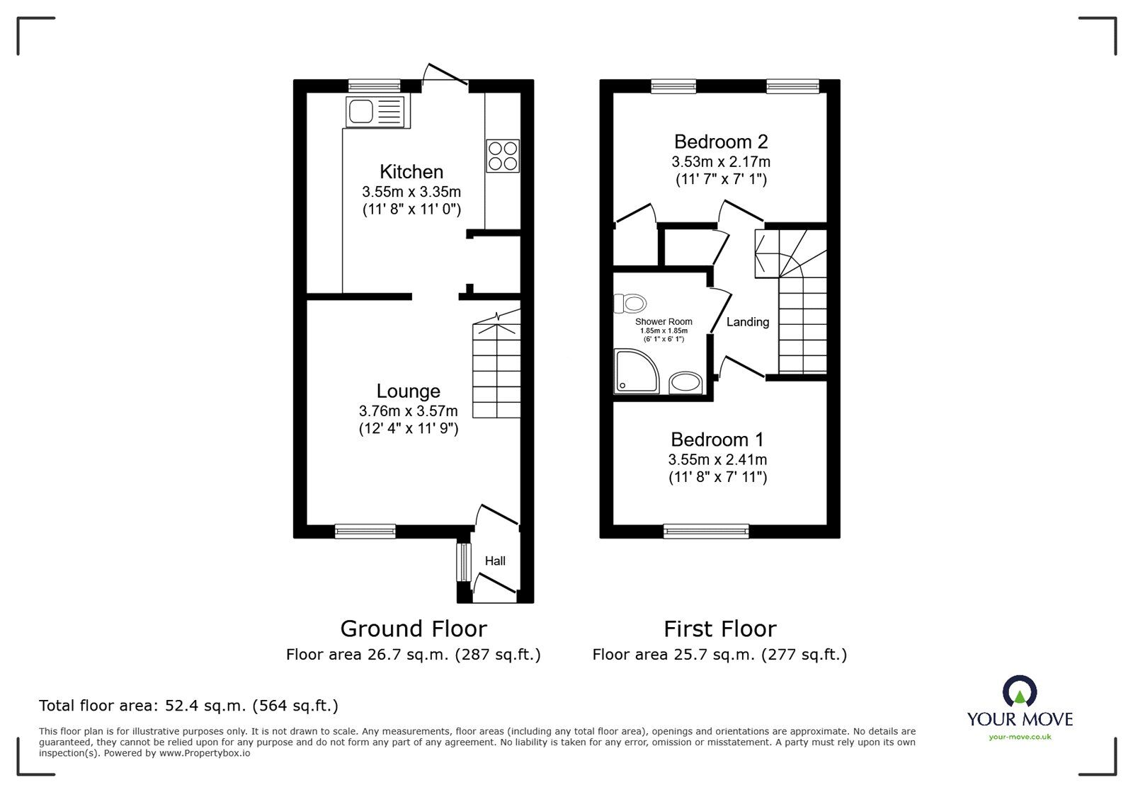 Floorplan of 2 bedroom Mid Terrace House for sale, St. Augustine Gardens, Southampton, Hampshire, SO17