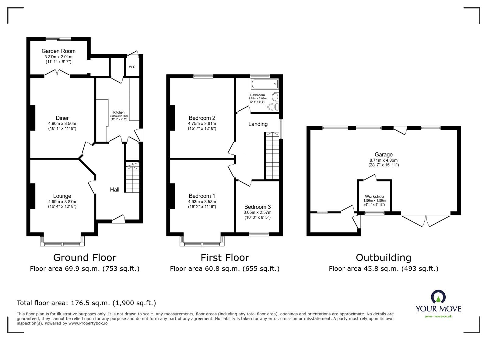 Floorplan of 3 bedroom Detached House for sale, Cunard Avenue, Southampton, Hampshire, SO15
