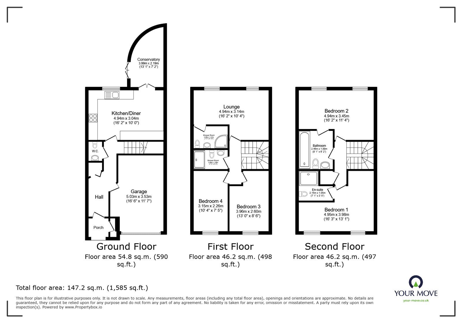 Floorplan of 4 bedroom Mid Terrace House for sale, The Dell, Southampton, Hampshire, SO15