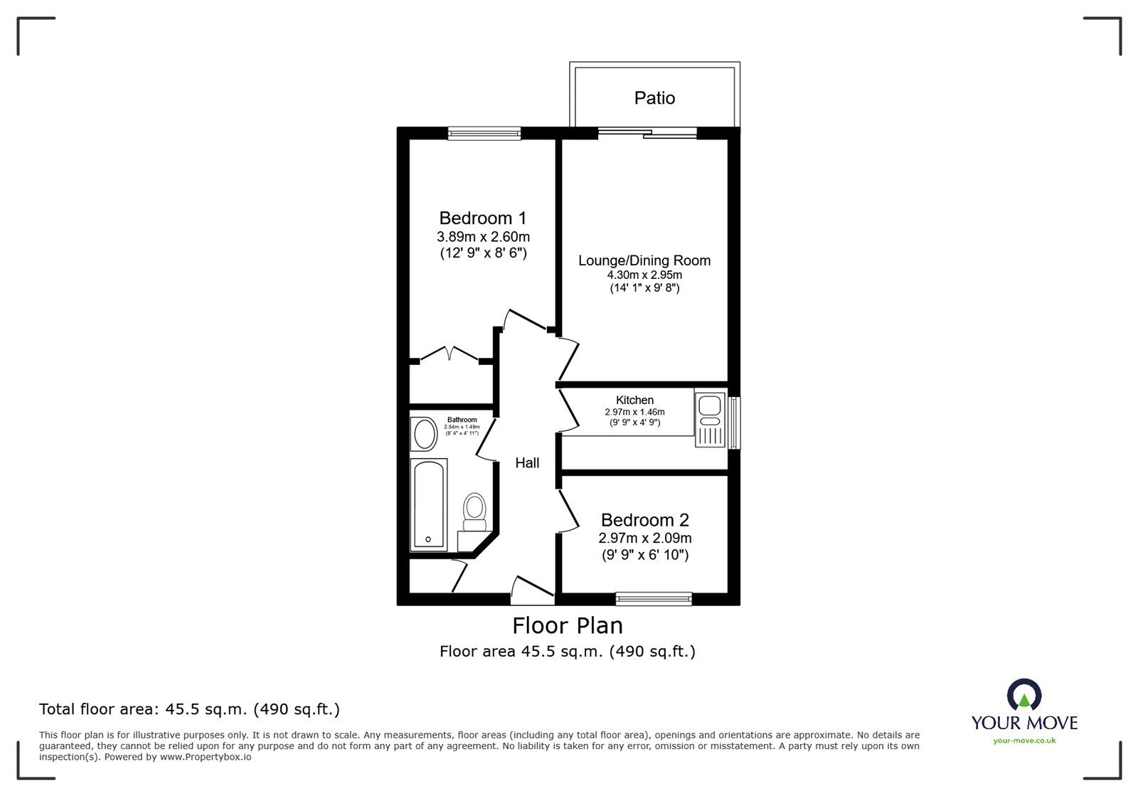 Floorplan of 2 bedroom  Flat for sale, Paynes Road, Southampton, Hampshire, SO15