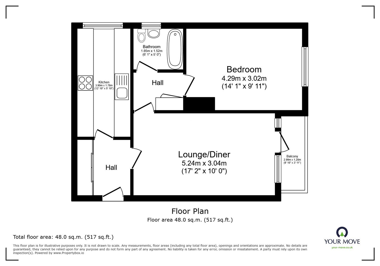 Floorplan of 1 bedroom  Flat for sale, Orchard Lane, Southampton, Hampshire, SO14