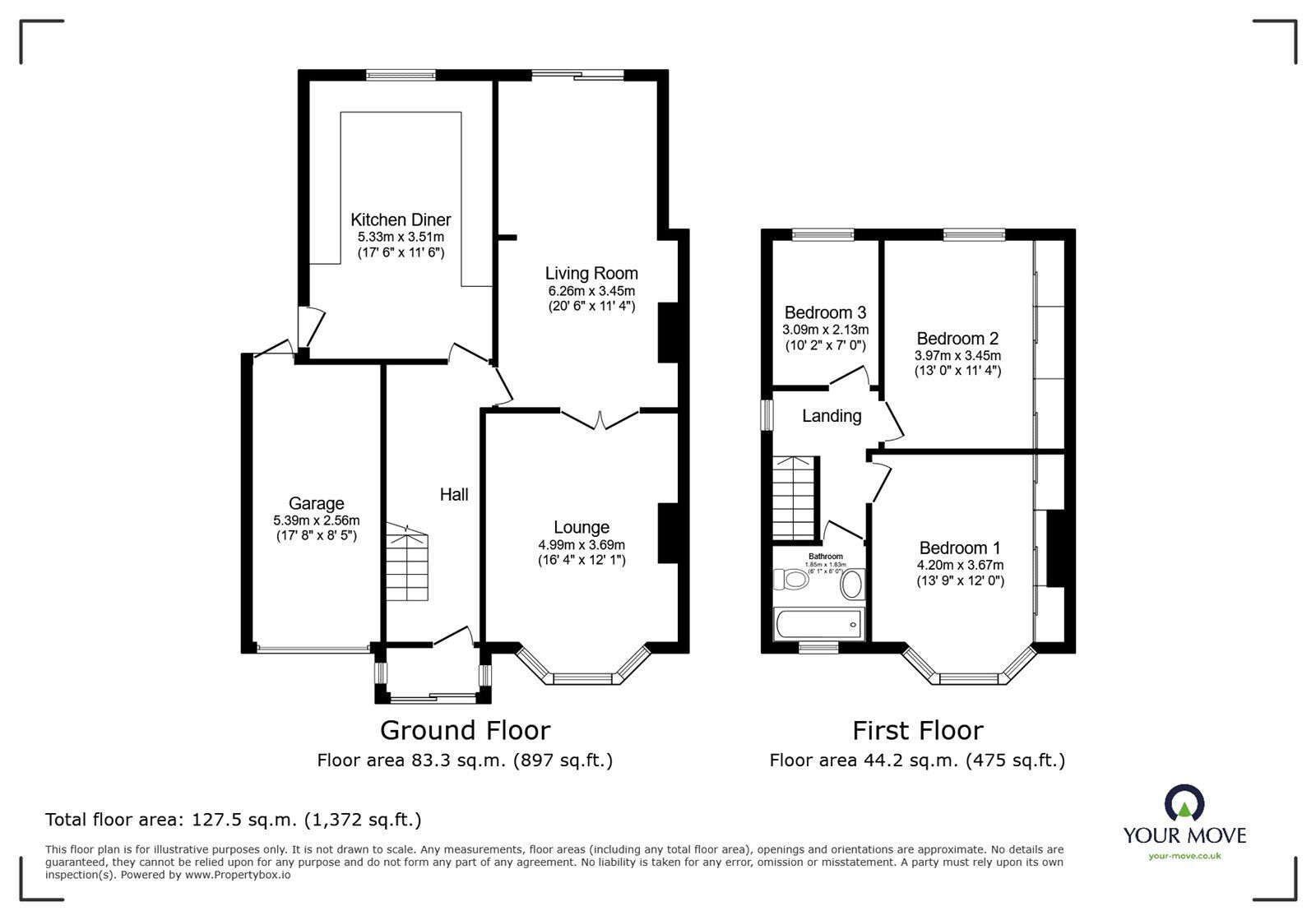 Floorplan of 3 bedroom Semi Detached House for sale, Stanton Road, Southampton, Hampshire, SO15
