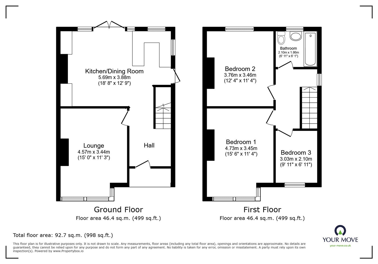 Floorplan of 3 bedroom Semi Detached House for sale, Dale Valley Road, Southampton, Hampshire, SO16