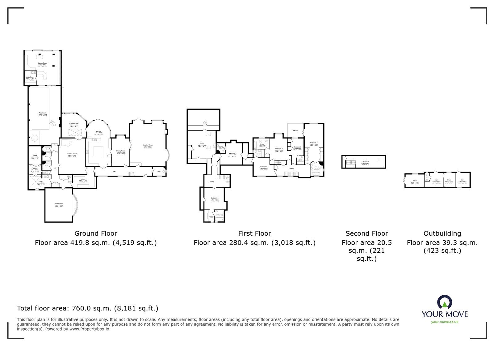 Floorplan of 8 bedroom Detached House for sale, Upham Street, Upham, Hampshire, SO32